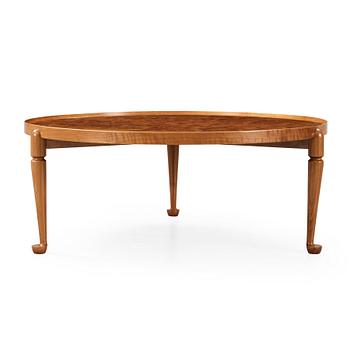 441. Josef Frank, a burrwood and walnut sofa table, Svenskt Tenn, model 2139, post 1985.