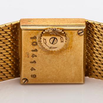 Jaeger-leCoultre, wristwatch, 14 x 14 mm, 18K gold, manual.