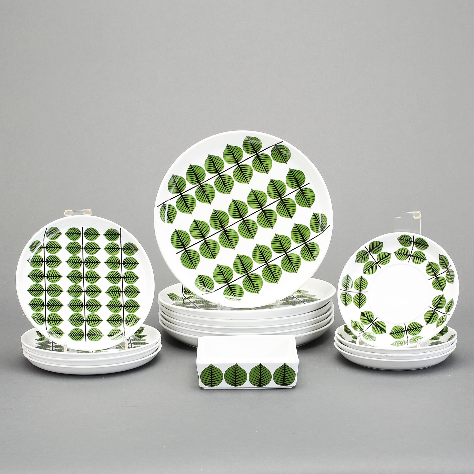 SERVISDELAR, porslin, 11+4 delar, "Berså", Stig Lindberg, Gustavsberg.