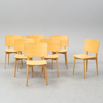 JONAS LINDVALL, STOLAR, 7 st, "Oak", för Skandiform, 2000-tal. Etikettmärkta.