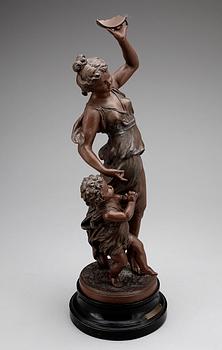 EUGENE CAPY, efter. Skulptur, metall, gjuten sign, 1900-talets början.