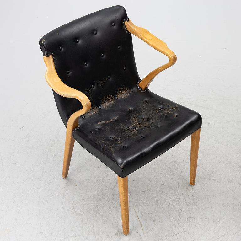 Axel Larsson, karmstolar ett par, möjligen modell 1208, Svenska Möbelfabrikerna, Bodafors, 1930-tal.