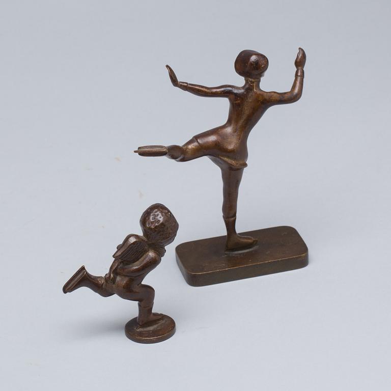 FIGURINER, brons, 2 st, bl a Athena Ystad.