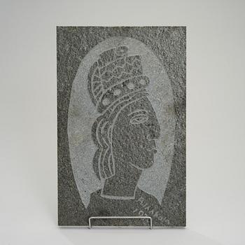 ALPO JAAKOLA, RELIEFI KIVILEVYLLE, signeerattu ja päivätty 1970.