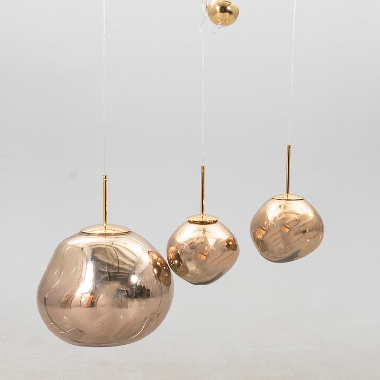 Tom Dixon, three "Melt" ceiling lamps, 21st century.