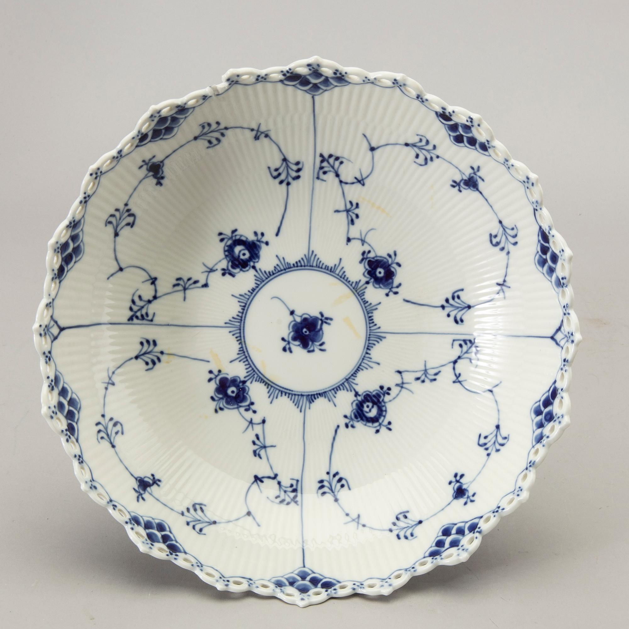 A bowl and plate Royal Copenhagen Denmark later part of the 20th century.