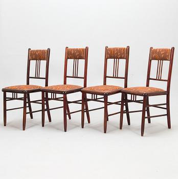 A set of four chairs, Suomen Tuoli-, Kalusto- ja Sorvaustehdas, Jyväskylä & Muurame, Finland 1906-10.