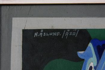 ÅSLUND, HELMER, (ÅSÖ), Gouache på papper, sign o dat. -67.