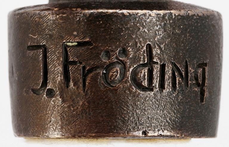 JONAS FRÖDING, skulptur, brons. Sign.