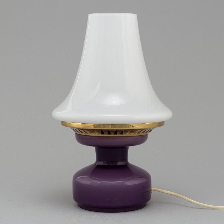 HANS-AGNE JAKOBSSON, A second half of the 20th century glass and brass table lamp, model B 124.