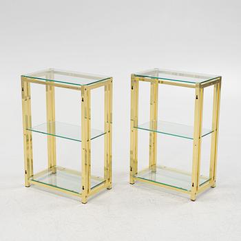 Side tables/shelves, a pair, 1970s/80s.