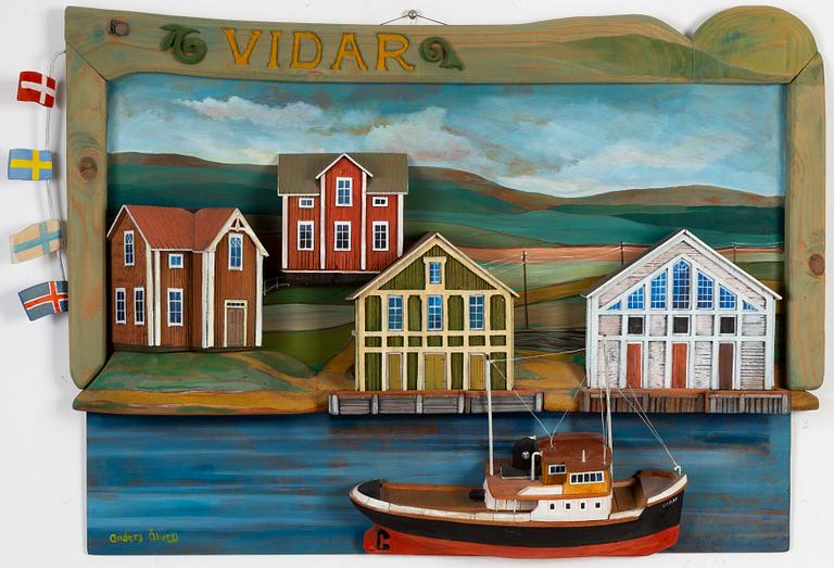 Anders Åberg, väggskulptur, signerad.