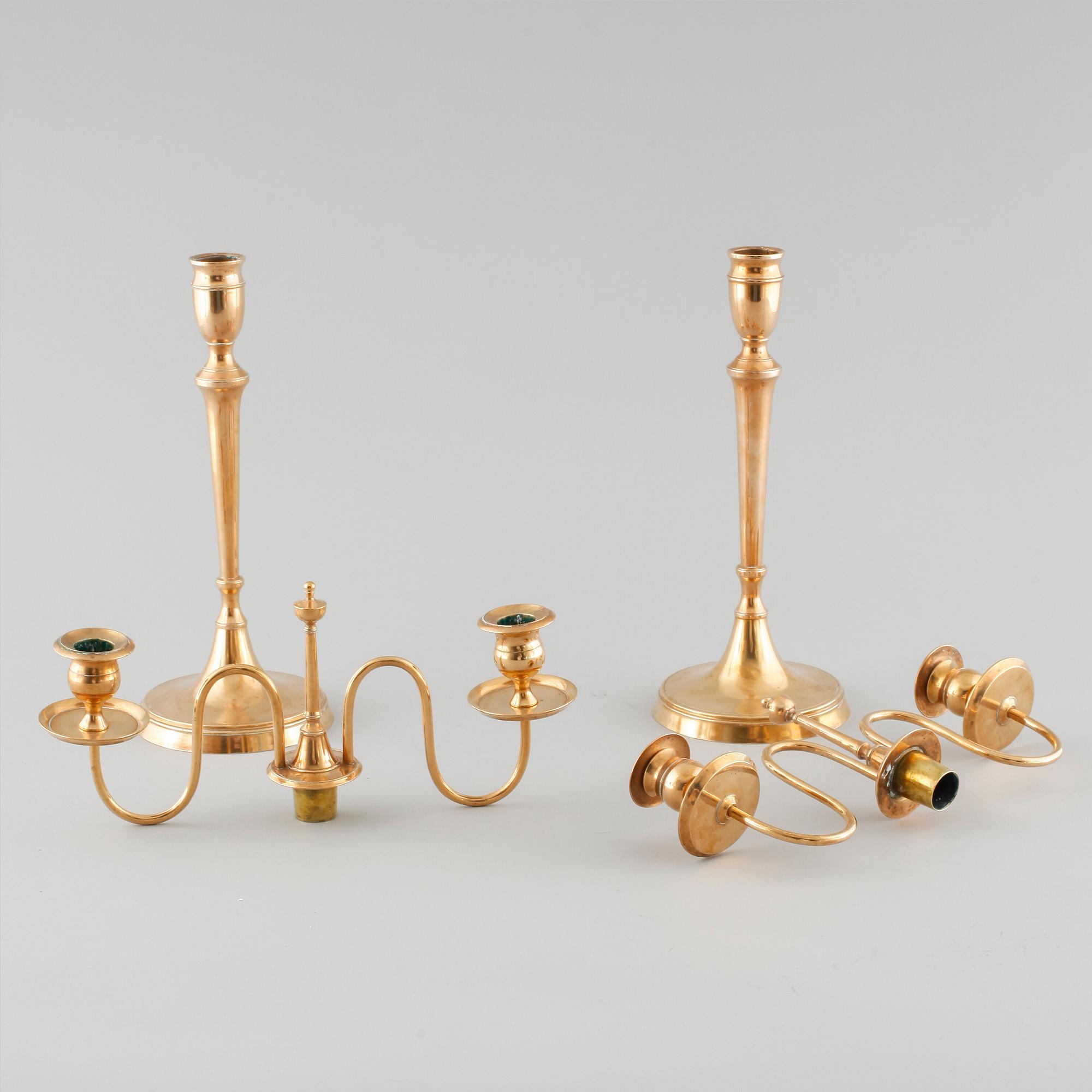 A pair of candelabras by Skultuna Bruk, second half of the 19th century.