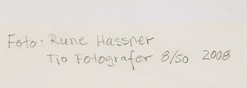 RUNE HASSNER, photography, signed and numbered 8/50.