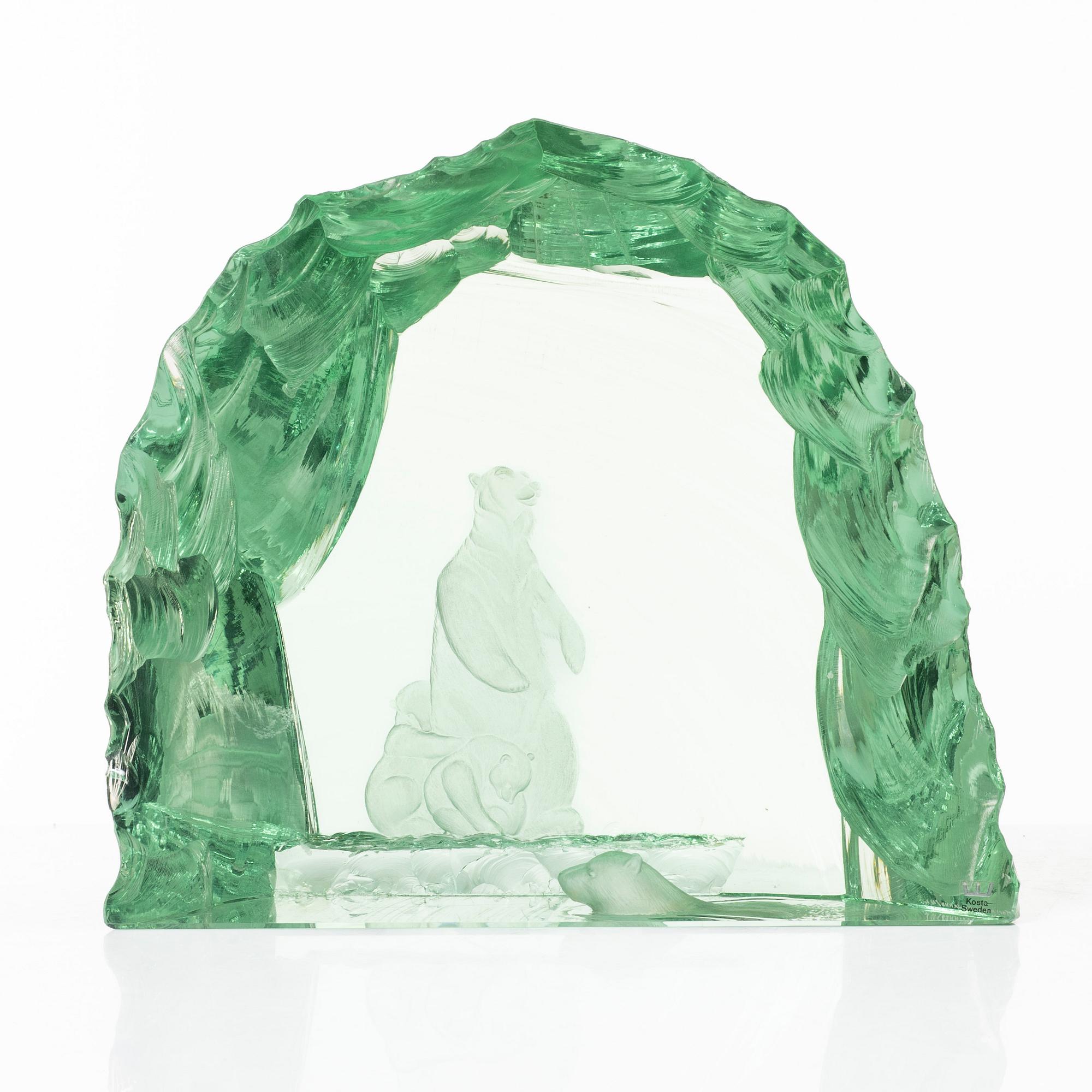 Vicke Lindstrand, skulptur, glas, Kosta.