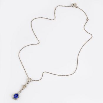 Tanzanite and brilliant-cut diamond necklace.
