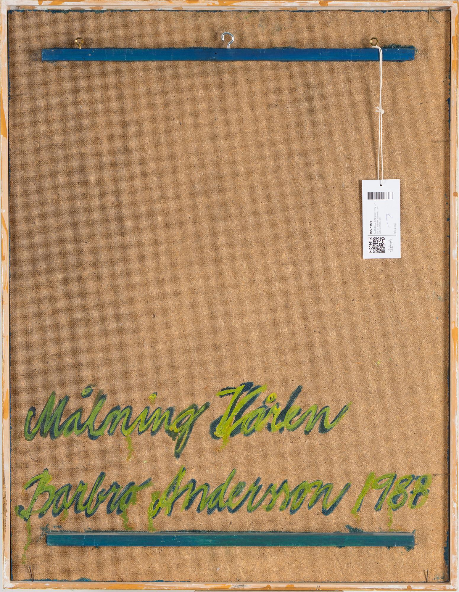 BARBRO ANDERSSON, "Sommaren", oil on paper, signed and dated 1988.