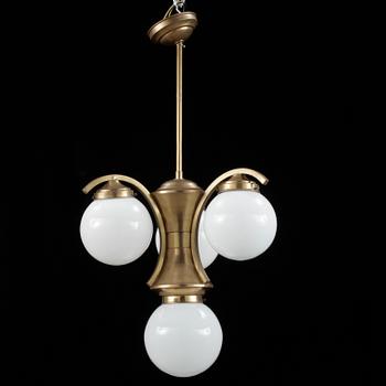 TAKLAMPA, mässing, 1930-tal. Höjd 75 cm.