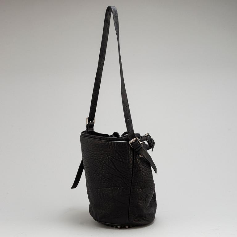 ALEXANDER WANG, 'Diego' leather and studs bucket bag.