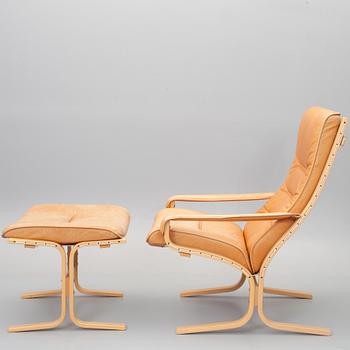 FÅTÖLJER MED FOTPALL, 2 st, Ingmar Relling, Westnofa, Norge.