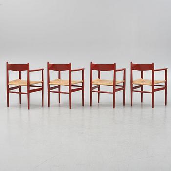 A set of  four "CH37" armchairs by Hans J Wegner for Carl Hansen & Søn, Denmark.
