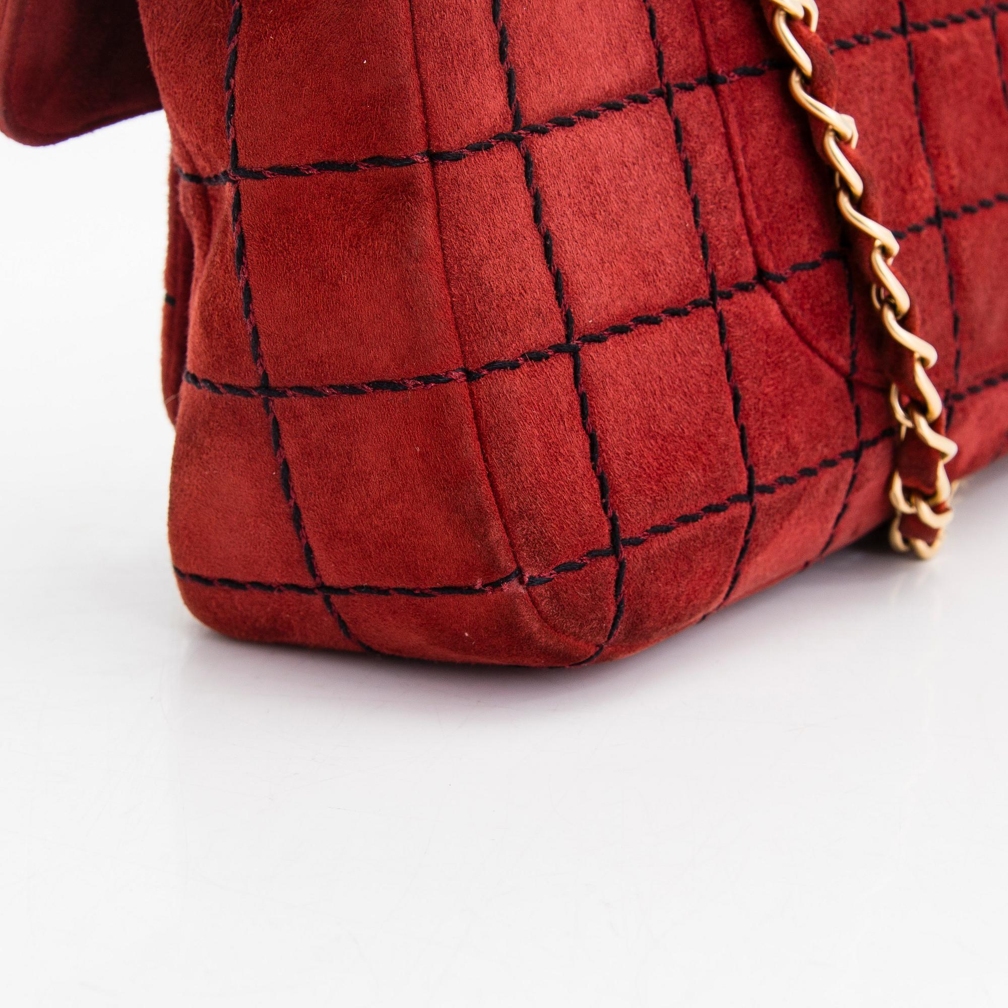 Chanel, a Suede Chocolate bar flap bag, 2000-2002.
