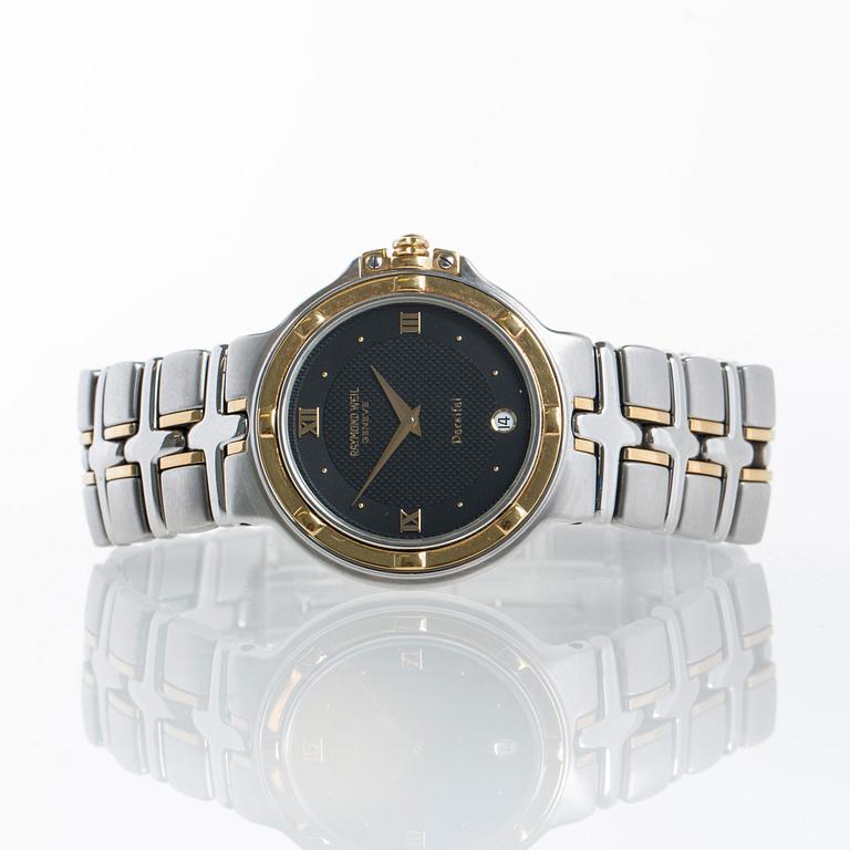 ARMBANDSUR, herr, "Parsifal", Raymond Weil, 9190, nr B 06215, quartz, guld och stål, datum.