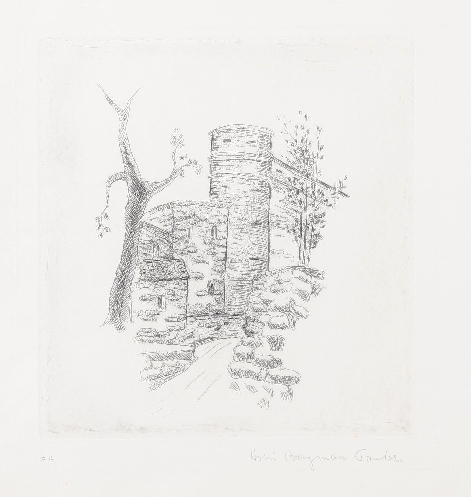 BERGMAN TAUBE, ASTRI. Litografier samt teckningar, 13 st. Sign.