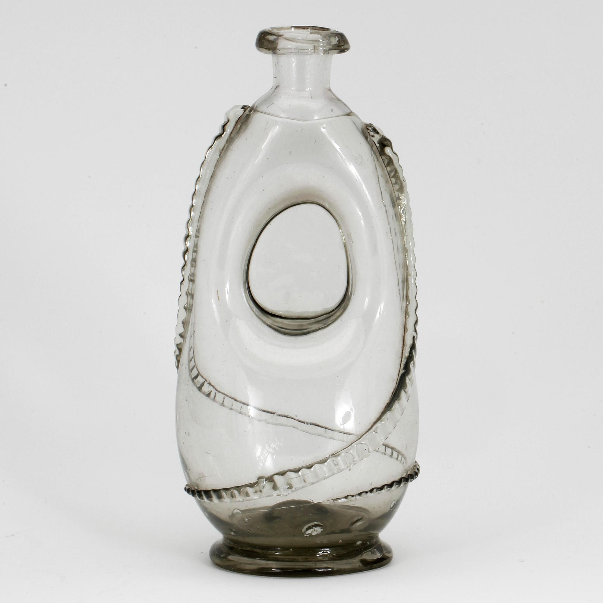 KLUCKAFLASKA, glas, 1700/1800-tal.