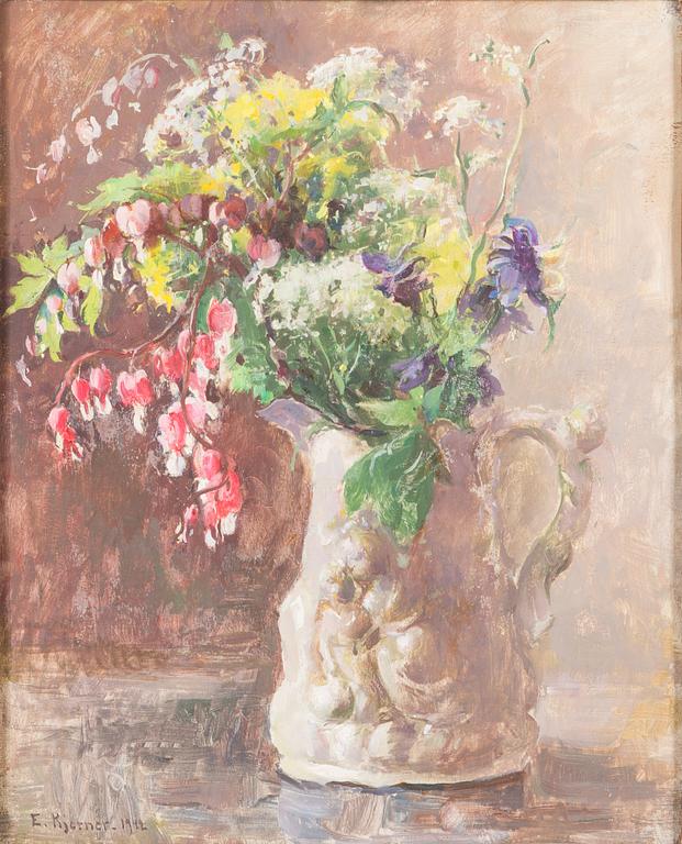 Esther Kjerner, oil on board, signed and dated 1942.