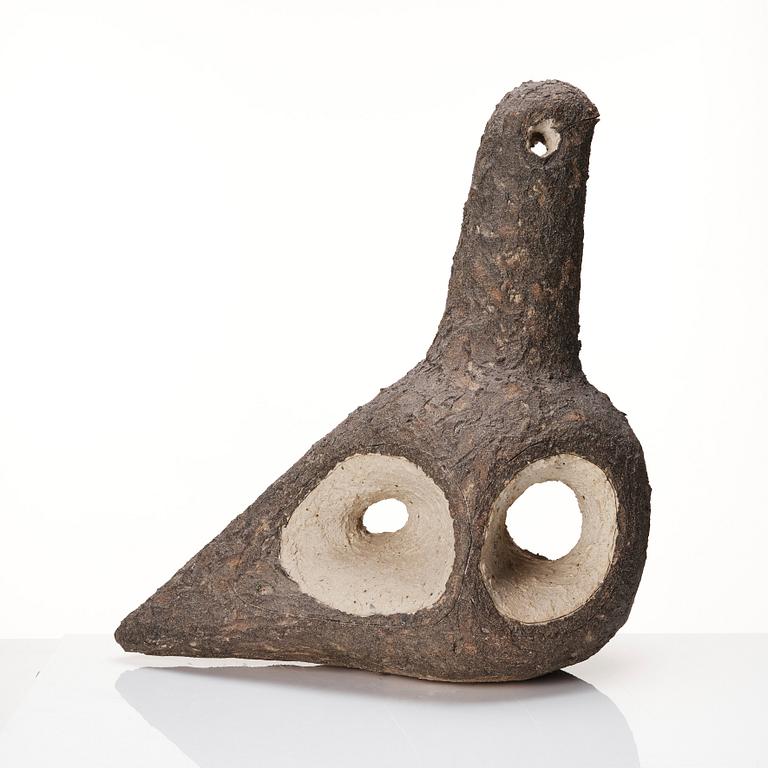 Tyra Lundgren, a large stoneware sculpture of a bird, own workshop, Gotland, Sweden 1961.