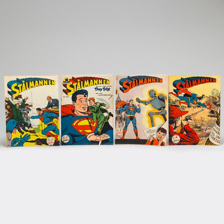 27 'Stålmannen' & 'Läderlappen' magazines, 1949-1951.