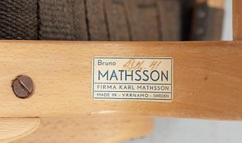 BRUNO MATHSSON, "arbetsstolen nr 41", 1 par, Firma Karl Mathsson, 1940-50-tal.