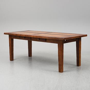 A French country style oak dining table, 1900/2000.