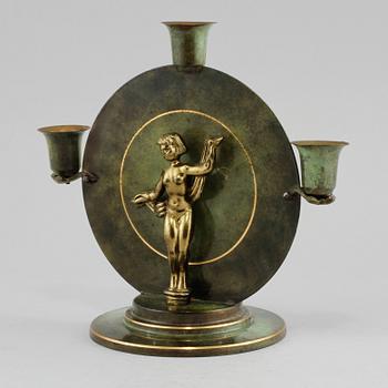 KANDELABER, art deco, möjligen Ystad Metall, 1900-talets första hälft.