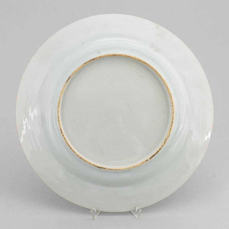 A Chinese blue and white dish, Qing dynasty, Qianlong (1736-95).