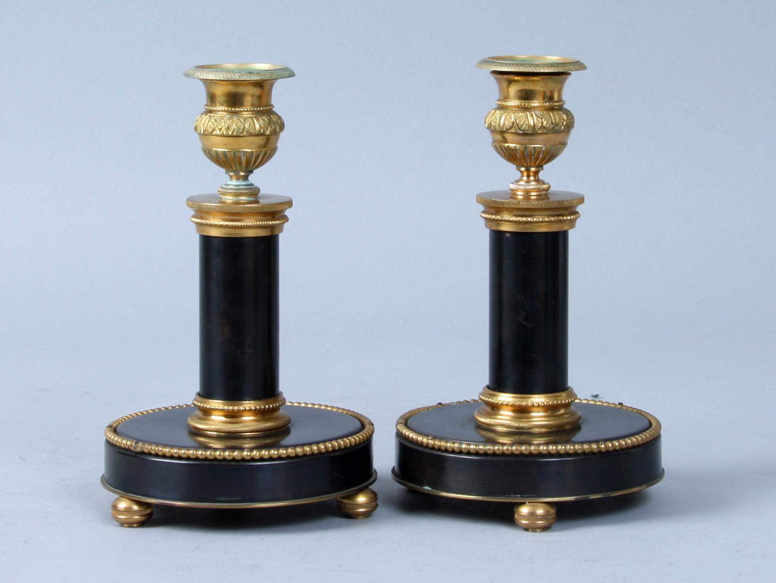 LJUSSTAKAR, ett par, empirestil, 1900-talets början.