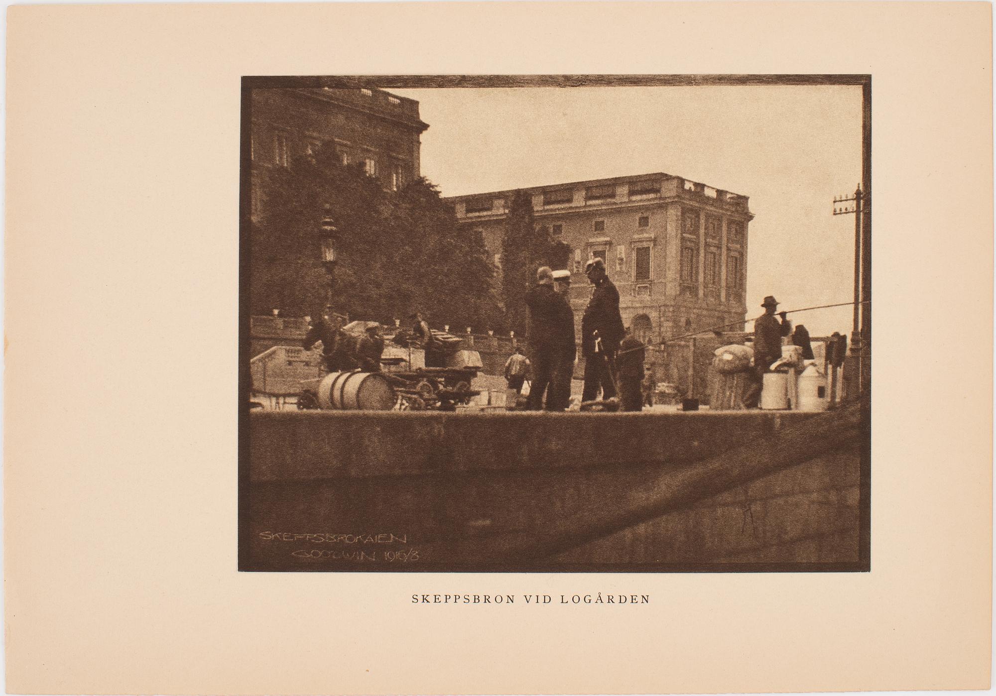 Henry B. Goodwin, three photo gravures from the book 'Vårt vackra Stockholm', signed in the negative.