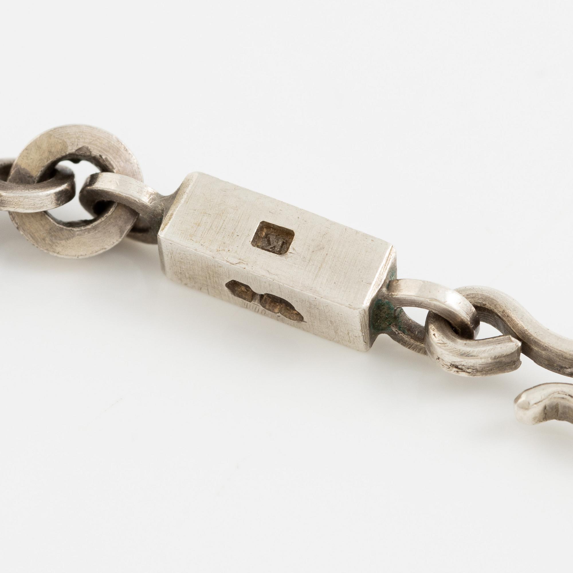 Smyckesset, örhängen, collier, silver.