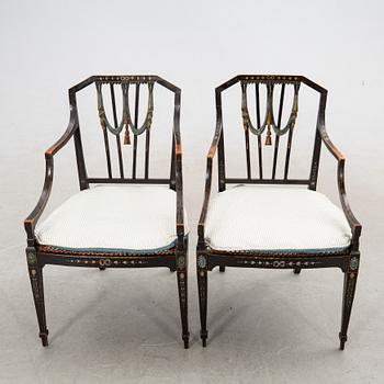 Armchairs, a pair, Denmark, 19th century.