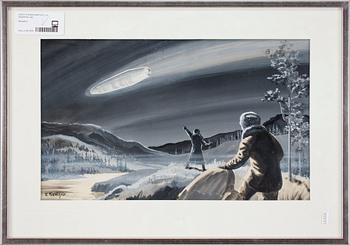 EUGEN SEMITJOV, 2 st, blandteknik, sign.