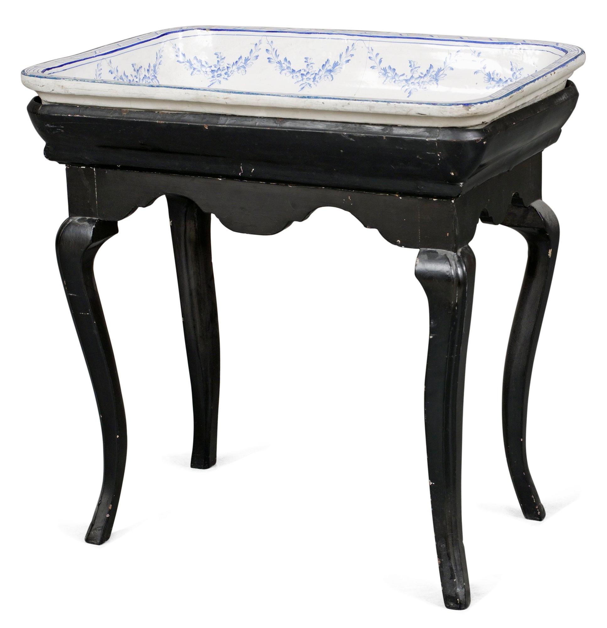 A Swedish Marieberg Rococo faience tea table.