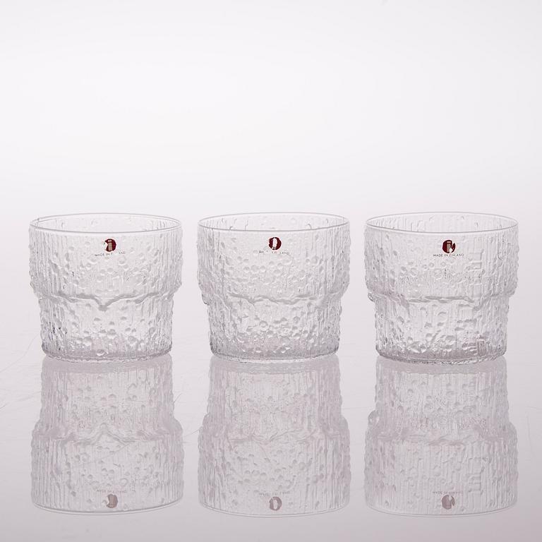 TAPIO WIRKKALA, GLASSERVISDELAR, 20 delar, "Paadar", Iittala, 1970-tal.
