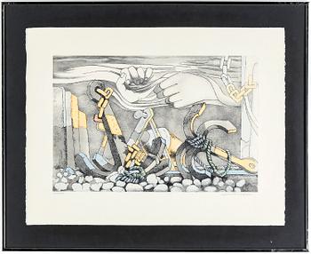 AXEL OLSON, litografi, signerad numrerad 214/260.