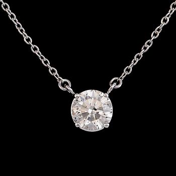 COLLIER, 18K vitguld, briljantslipad diamant ca 1.06 ct.
