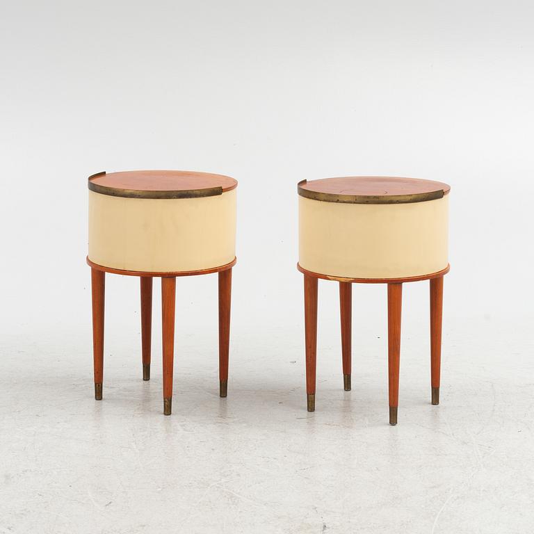 A pair of bedside tables, Halvdan Petterssons Möbelfabrik, Tibro, mid 20th Century.