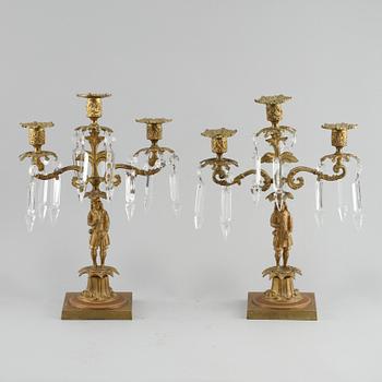 KANDELABRAR, ett par, sent 1800-tal.