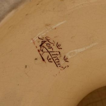 A ceramic pedestal and plant pot from Rörstrand, circa 1900.