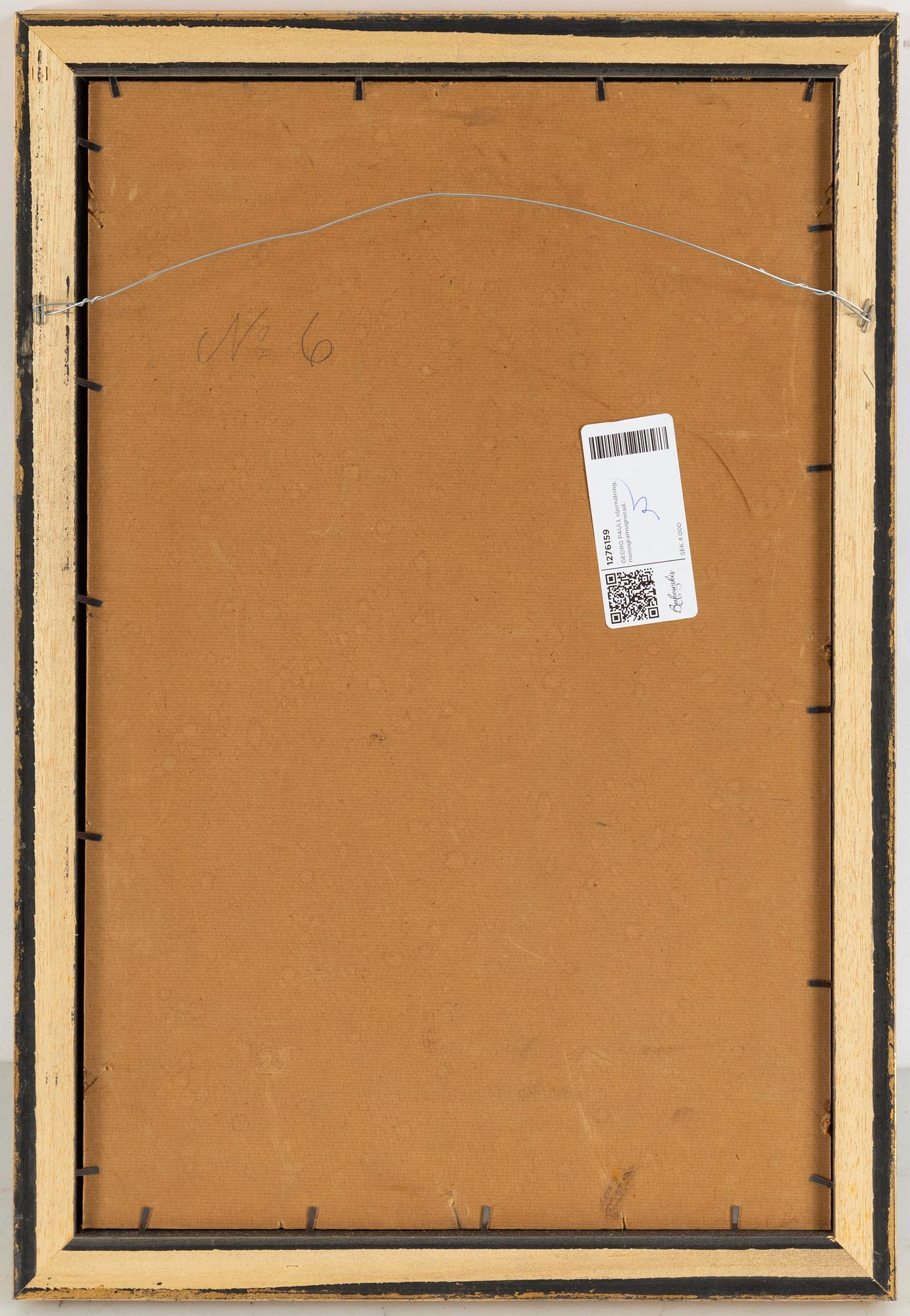 Georg Pauli, oil on paper-panel, signed.