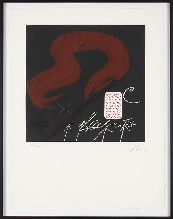 Antoni Tàpies, etching, aquatint and carborundum, signed and numbered XVII/LXXXII.